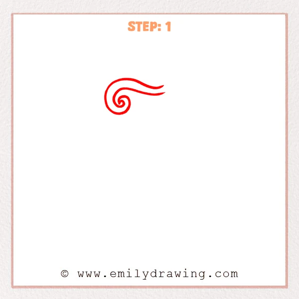 how to draw a fancy letter j - Fancy letter J Step 1 showing a double-lined top flourish with a spiral