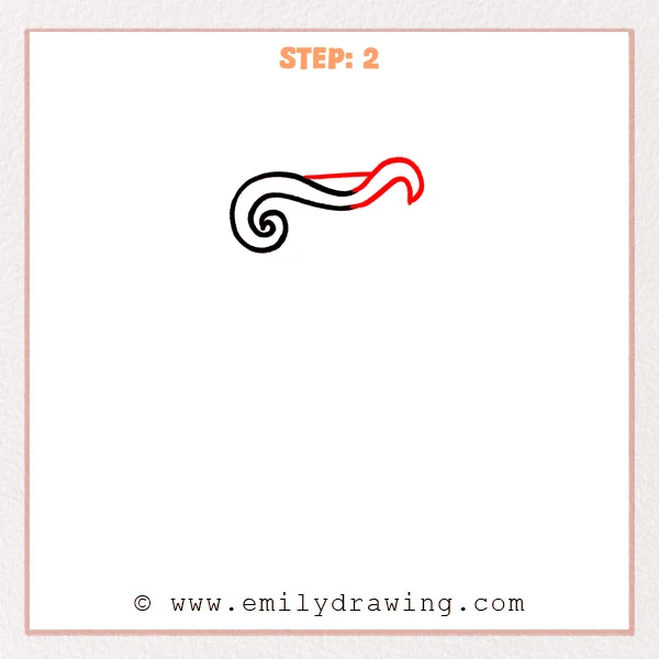how to draw a fancy letter j - Fancy letter J Step 2 showing a rounded hook added to the top flourish