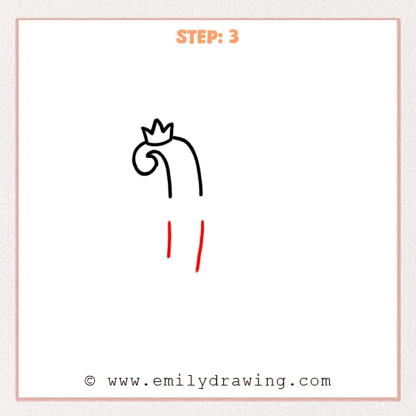 how to draw a fancy letter l - Fancy letter L Step 3 showing the upright stem extended in two parts