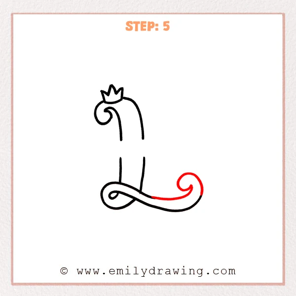 how to draw a fancy letter l - Fancy letter L Step 5 showing a spiral finishing the right end of the base