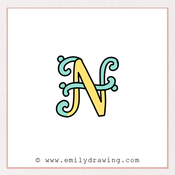 Preview of Fancy Letter N drawing