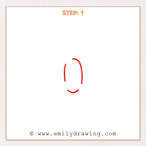 how to draw a fancy letter o - Fancy letter O Step 1 showing separated outer, inner, and lower curves