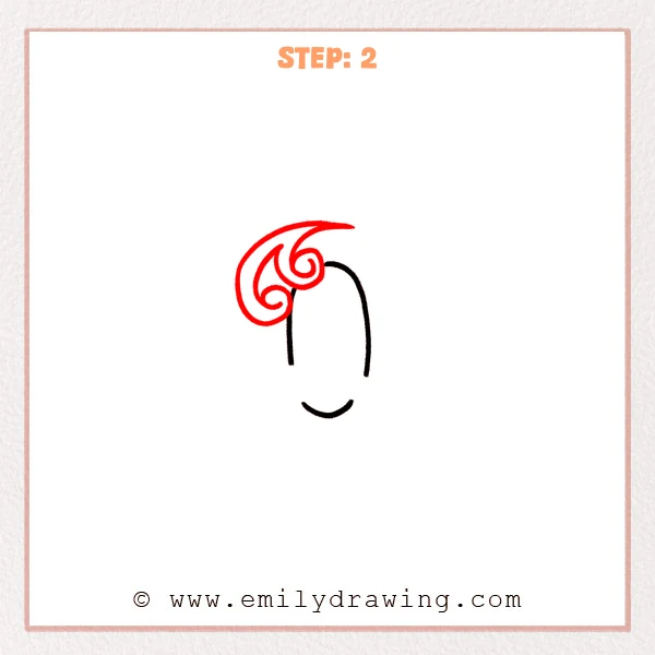 how to draw a fancy letter o - Fancy letter O Step 2 showing layered spiral decoration at the upper left