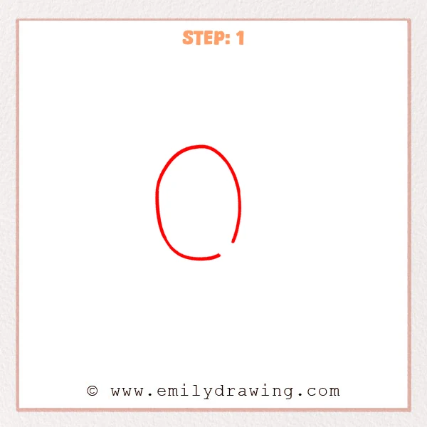 how to draw a fancy letter q - Fancy letter Q Step 1 showing a tall inner oval with a small gap