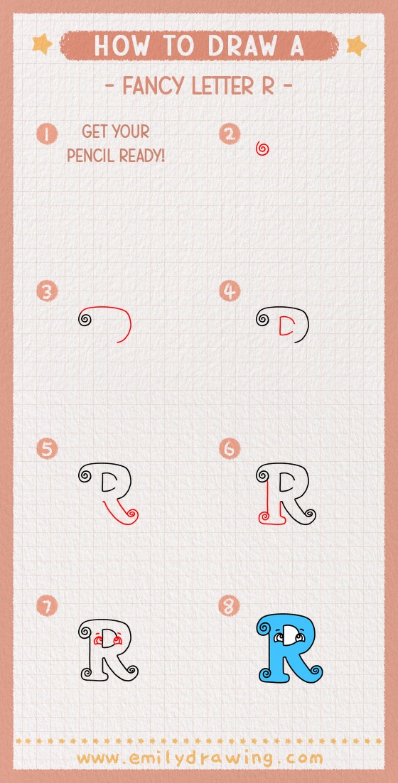 how to draw a fancy letter r pinterest pin