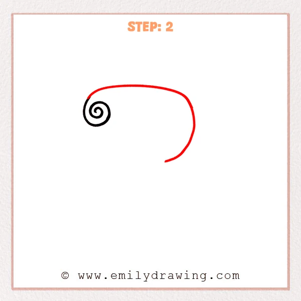 how to draw a fancy letter r - Fancy letter R Step 2 showing a broad rounded outer bowl