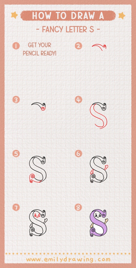 how to draw a fancy letter s pinterest pin