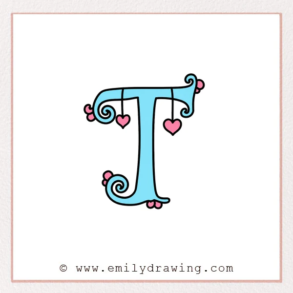 Preview of Fancy Letter T drawing