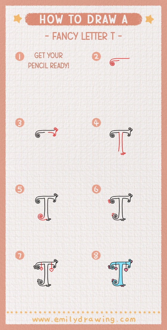 how to draw a fancy letter t pinterest pin