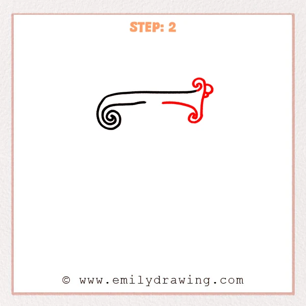how to draw a fancy letter t - Fancy letter T Step 2 showing curled details completing the right crossbar