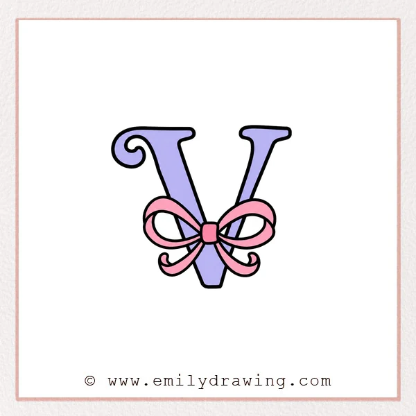 Preview of Fancy Letter V drawing