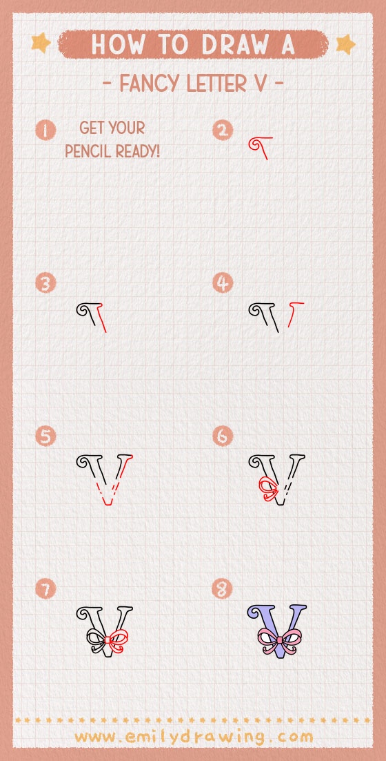 how to draw a fancy letter v pinterest pin