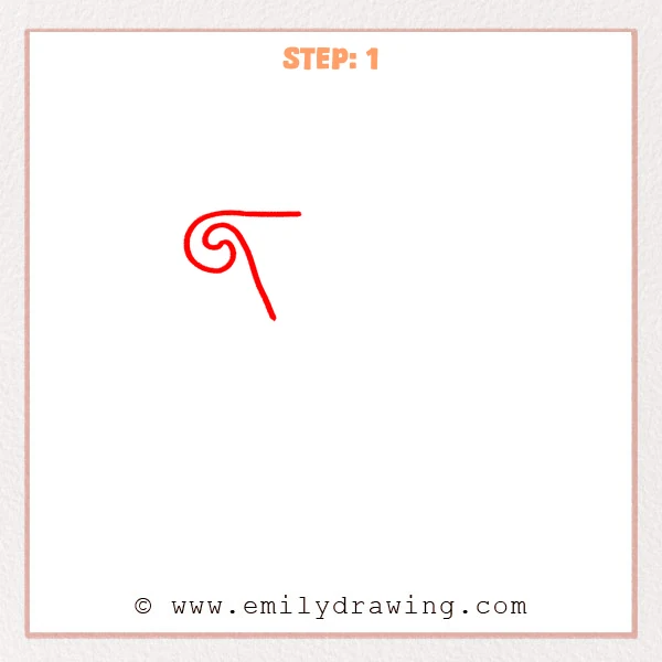 how to draw a fancy letter v - Fancy letter V Step 1 showing a curled upper-left stroke and inner diagonal