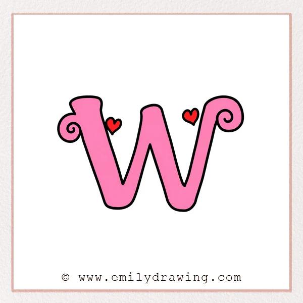 Preview of Fancy Letter W drawing
