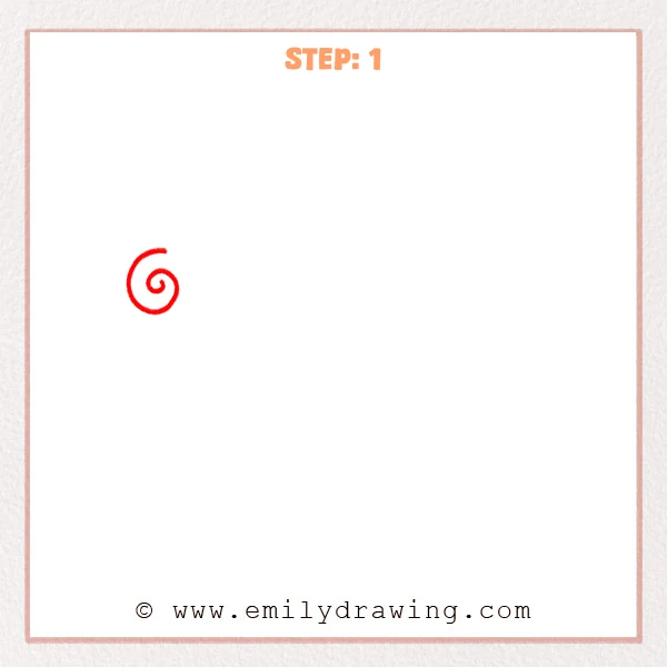 how to draw a fancy letter w - Fancy letter W Step 1 showing an open spiral at the upper left