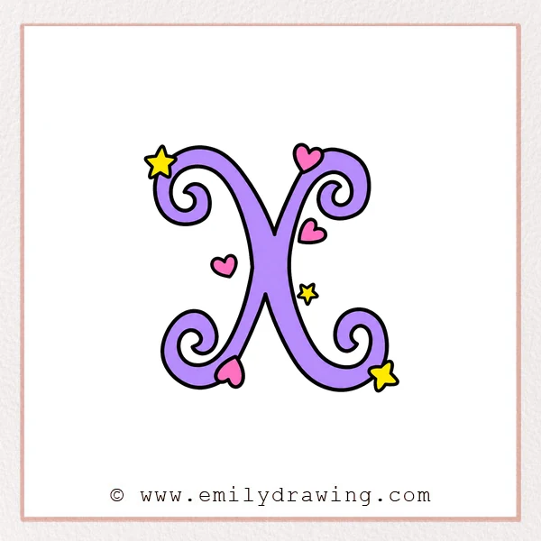 Preview of Fancy Letter X drawing
