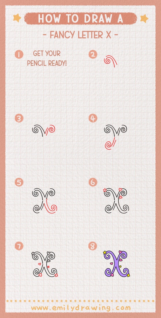 how to draw a fancy letter x pinterest pin
