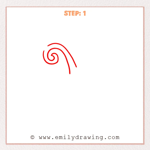 how to draw a fancy letter x - Fancy letter X Step 1 showing the curled upper-left arm and its descending lines.