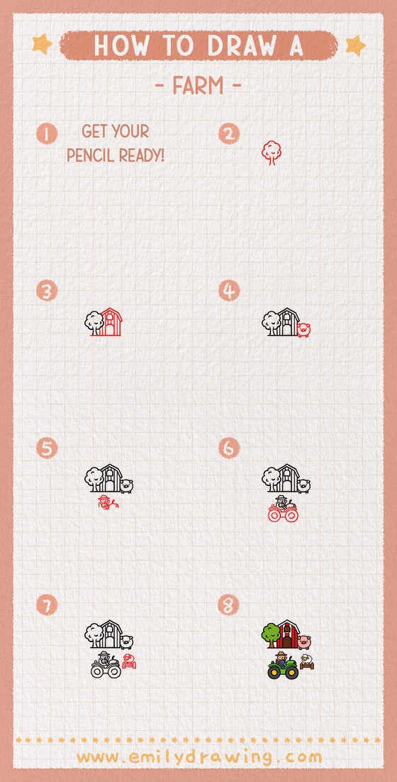 how to draw a farm pinterest pin