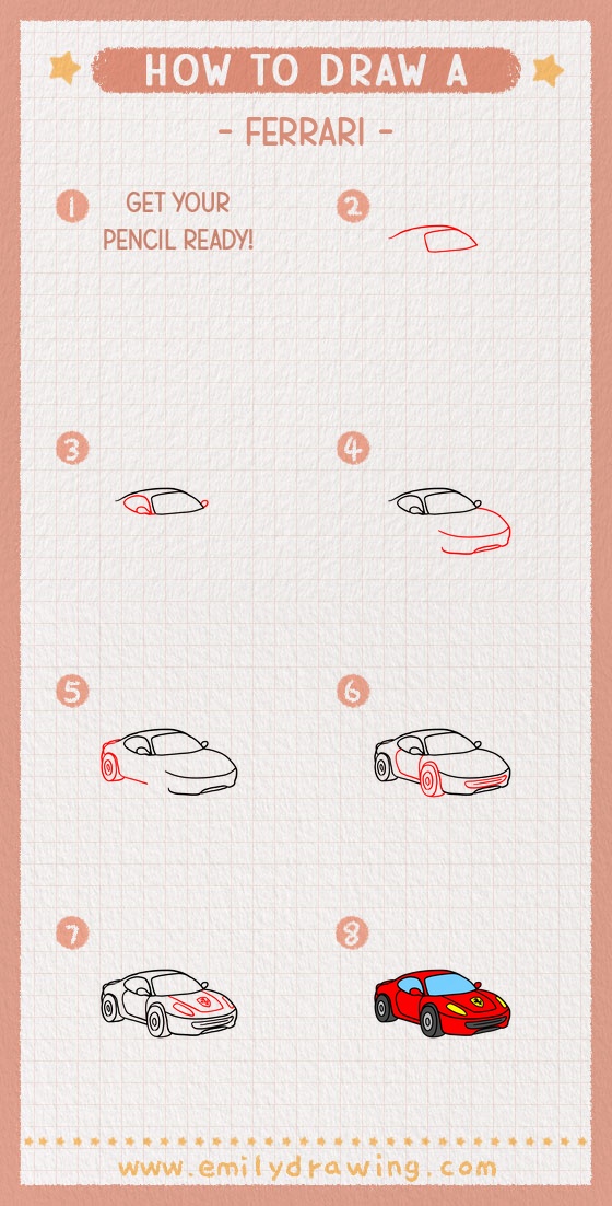 how to draw a ferrari pinterest pin