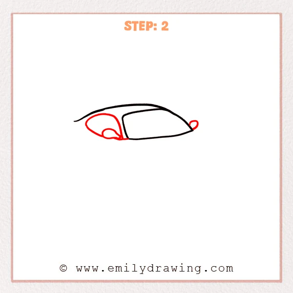 how to draw a ferrari - Ferrari gains a side window and two small mirrors.
