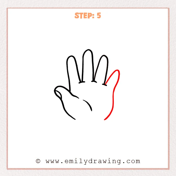 how to draw a fingers - Fingers drawing gains the little finger and the outer palm edge.