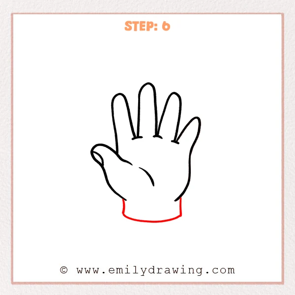 how to draw a fingers - Fingers drawing is completed with a short wrist and curved base.