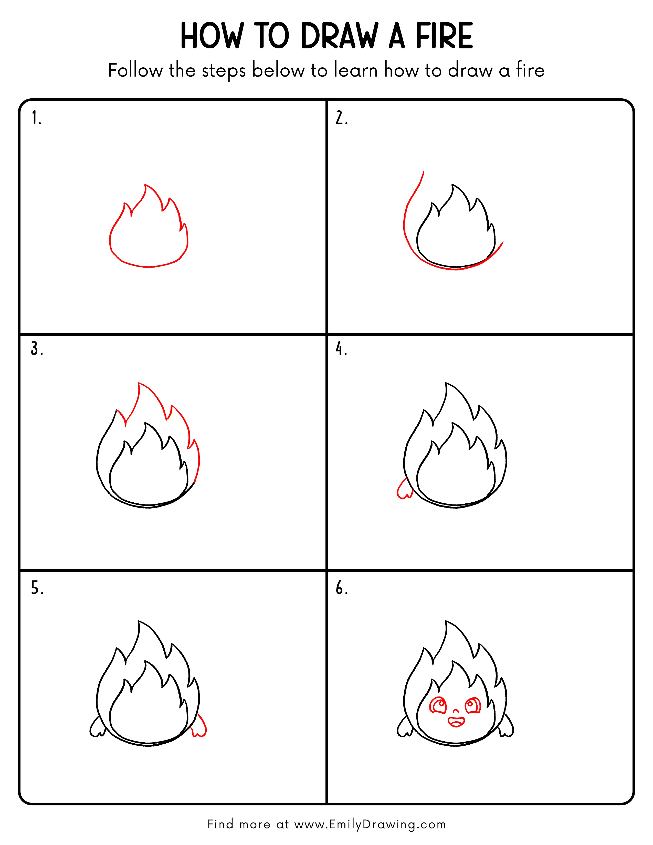 Printable Fire Drawing Guide