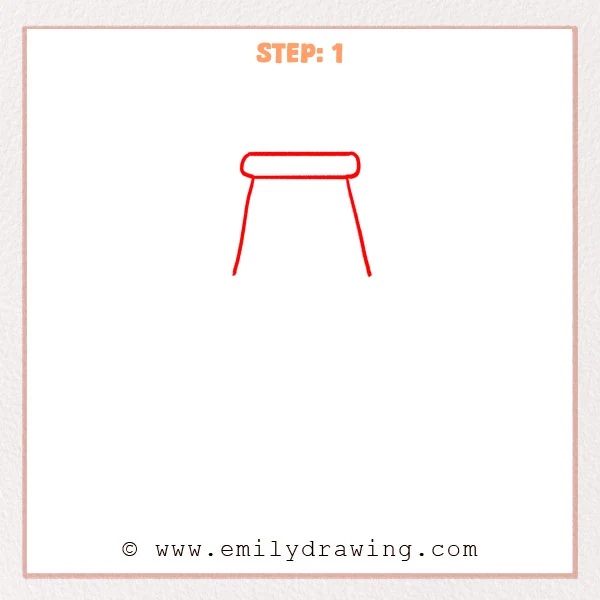 how to draw a fireplace - Fireplace drawing begins with a rounded chimney cap and sloping chimney sides.