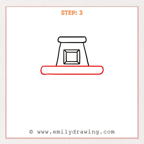 how to draw a fireplace - Fireplace gains a broad mantel shelf beneath the chimney.