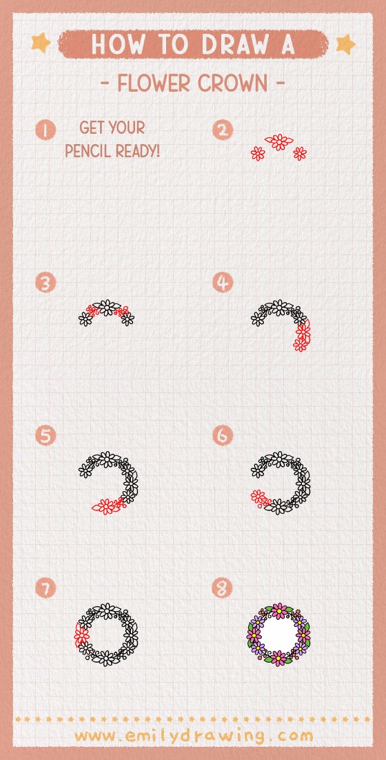 how to draw a flower crown pinterest pin