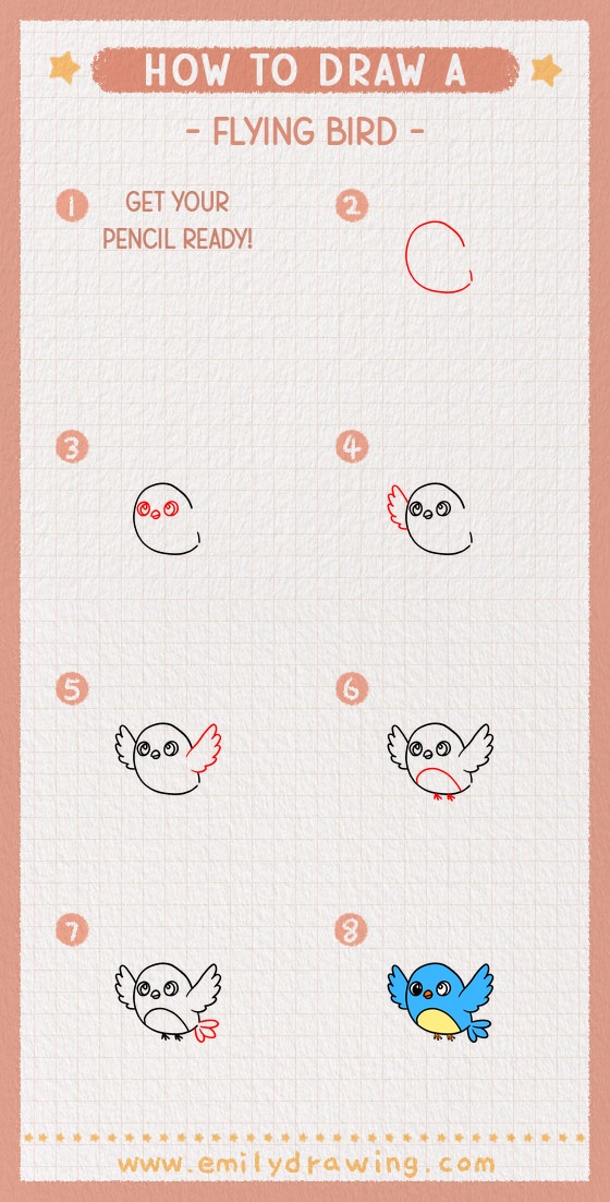 how to draw a flying bird pinterest pin