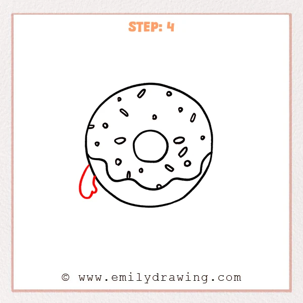 how to draw a food - Food character gains a small hanging arm and rounded hand on the left.