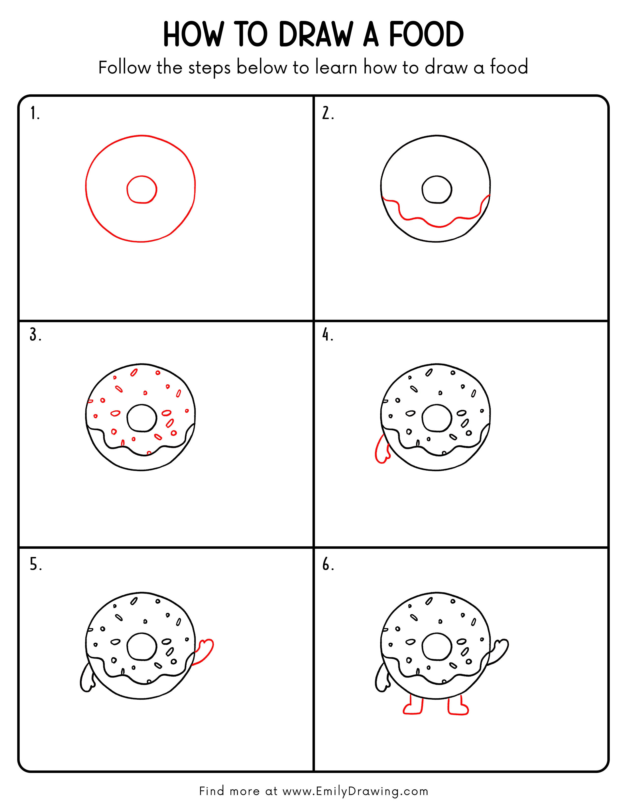 Printable Food Drawing Guide