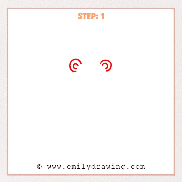 how to draw a freddy fazbear - Freddy Fazbear drawing begins with two rounded ears and smaller inner curves.