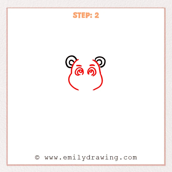 how to draw a freddy fazbear - Freddy Fazbear drawing adds broad head sides, detailed eyes, and short eyebrows.