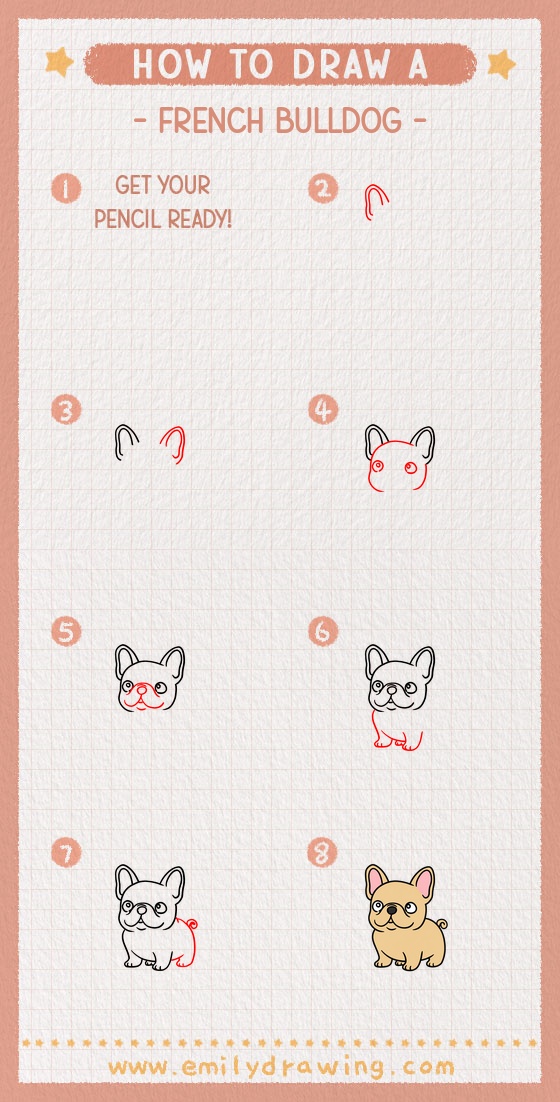 how to draw a french bulldog pinterest pin