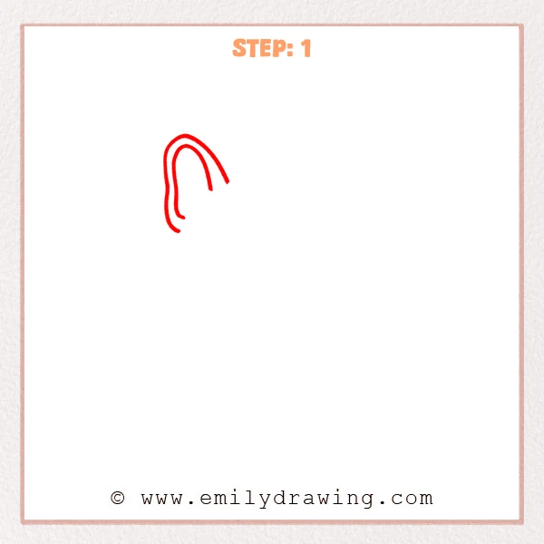 how to draw a french bulldog - French bulldog drawing begins with a tall left ear and an inner ear curve.