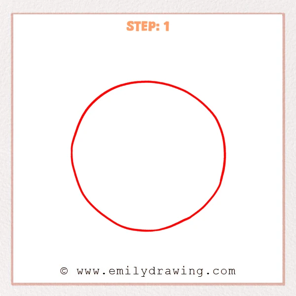 how to draw a full moon - Full moon drawing begins with a single large circular outline.